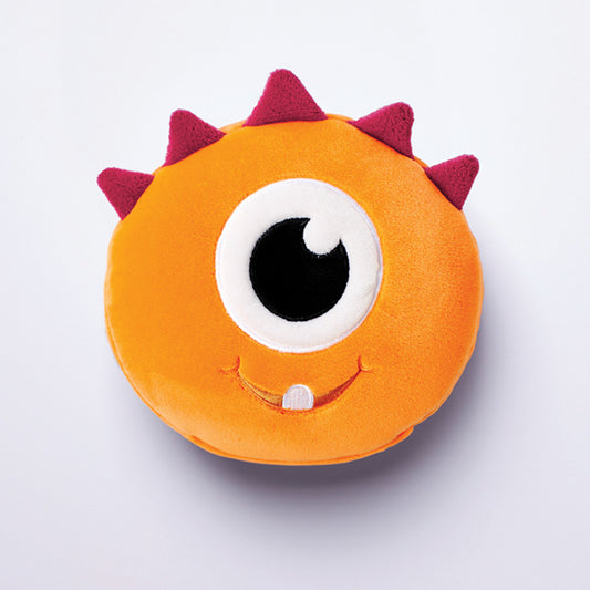 Monstarz Monster Orange Relaxeazzz Plush Round Travel Pillow  and  Eye Mask Set