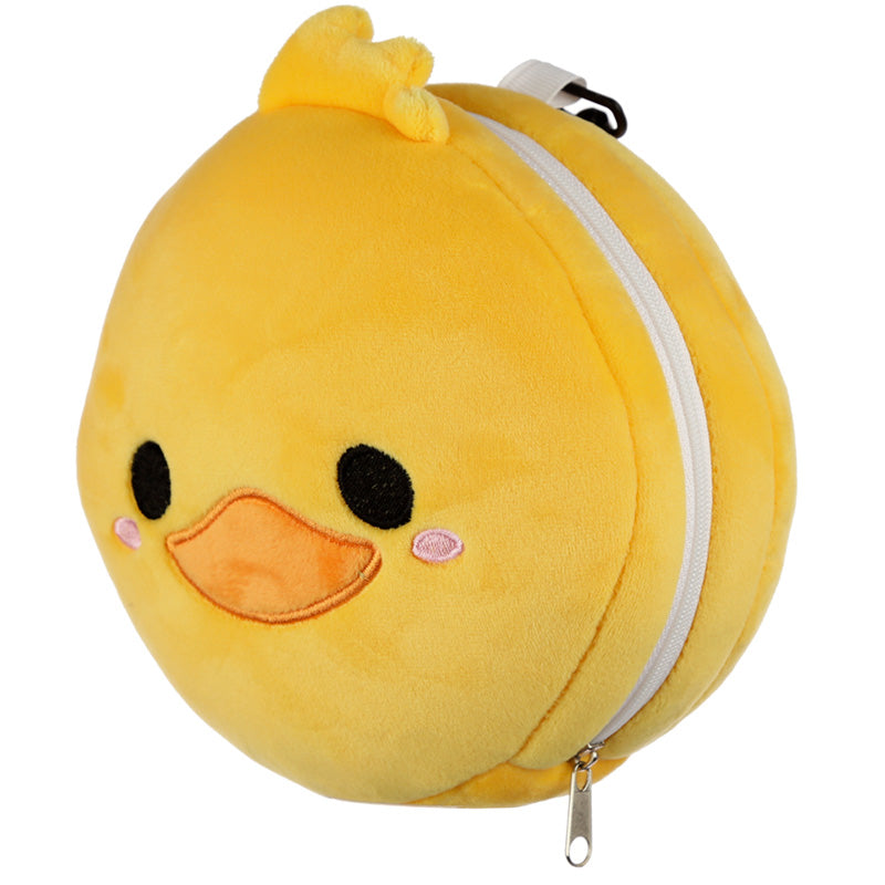 Duck Relaxeazzz Plush Round Travel Pillow  and  Eye Mask Set