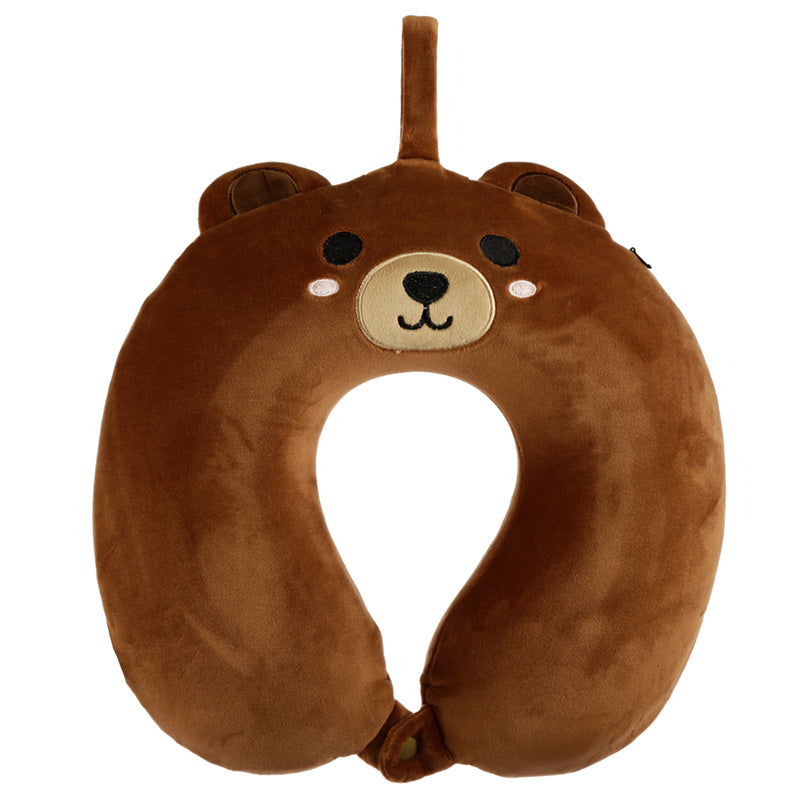 Bear Relaxeazzz Plush Memory Foam Travel Pillow