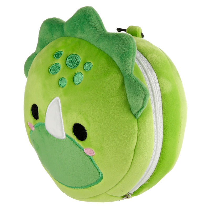 Dinosaur Relaxeazzz Plush Round Travel Pillow  and  Eye Mask Set