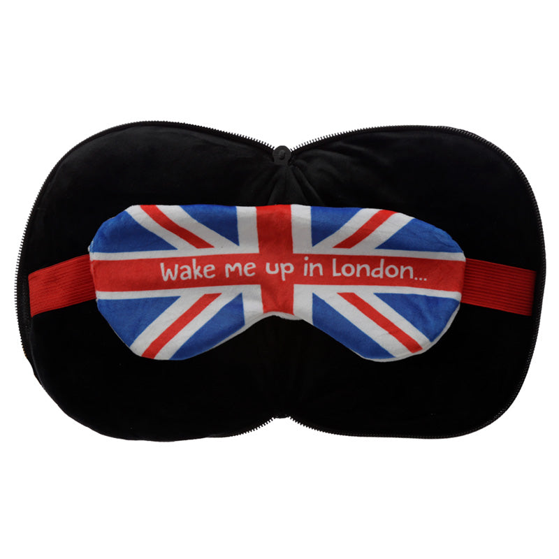 Guardsman Relaxeazzz Plush Round Travel Pillow  and  Eye Mask Set