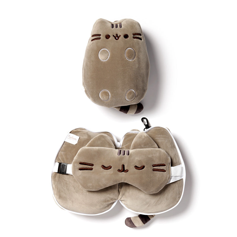 Relaxeazzz Pusheen Cat Shaped Travel Pillow  and  Eye Mask