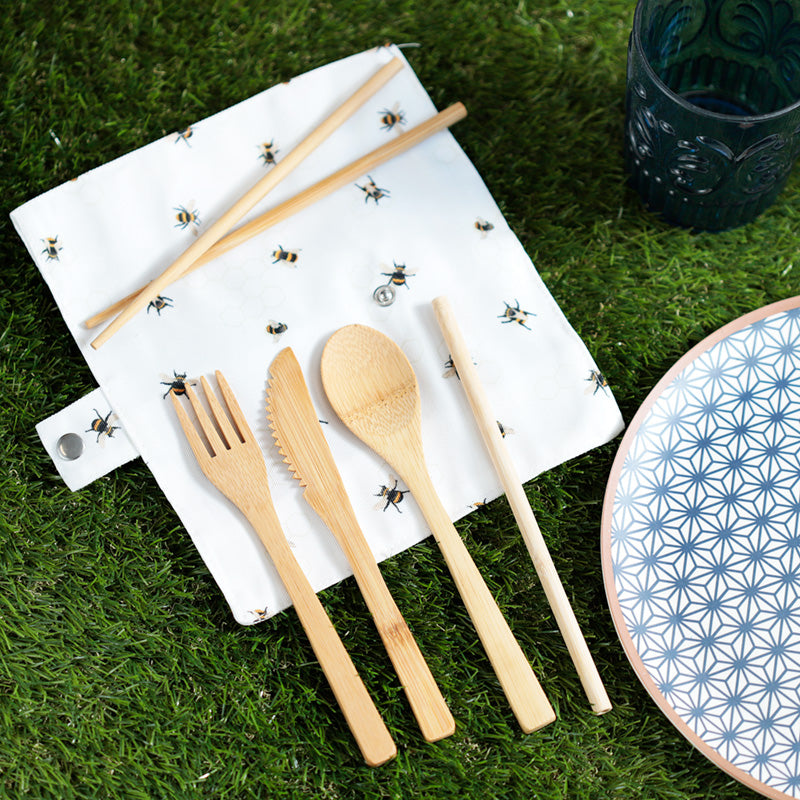 100% Natural Bamboo Cutlery 6 Piece Set - Nectar Meadow