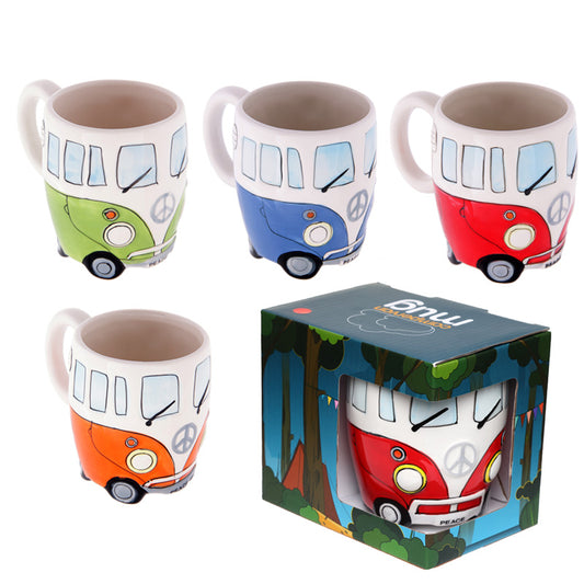 Funky Novelty Camper Van Design Ceramic Mug