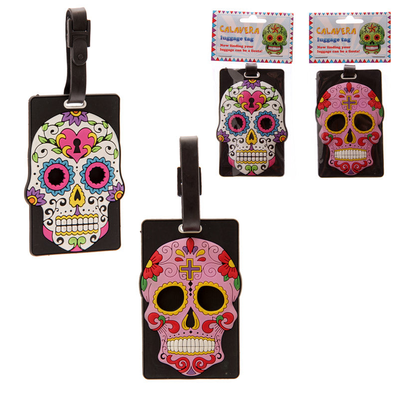 Day of the Dead Skull PVC Luggage Tag