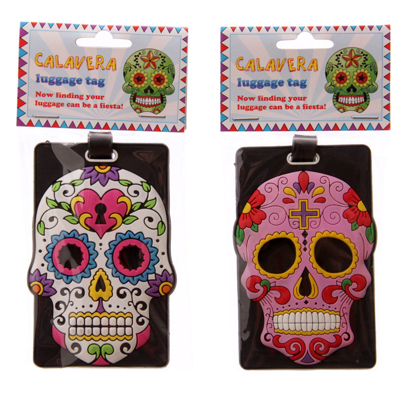 Day of the Dead Skull PVC Luggage Tag