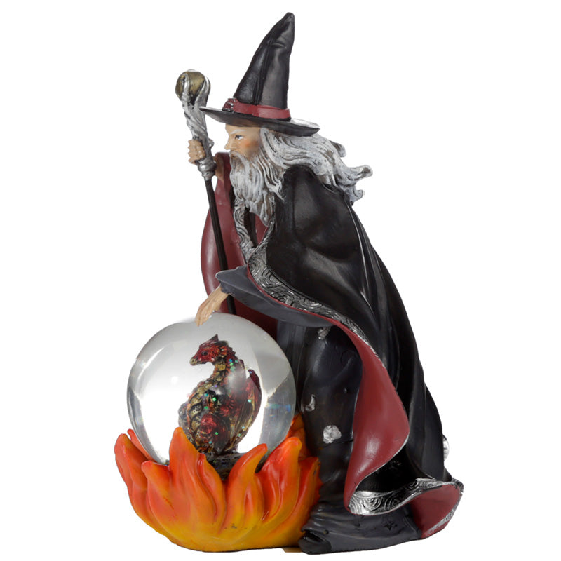 Collectable Spirit of the Sorcerer Wizard - Fire Dragon Snow Globe Waterball