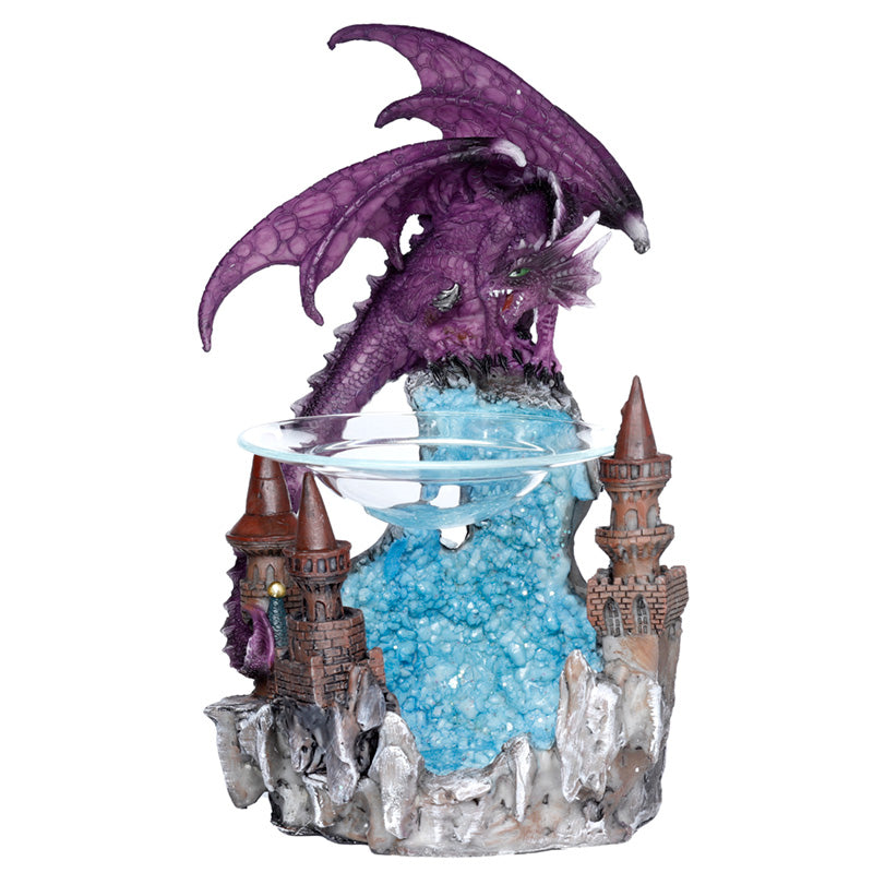 Crystal Ravine Castle Dark Legends Dragon Oil and Wax Burner with Glass Dish