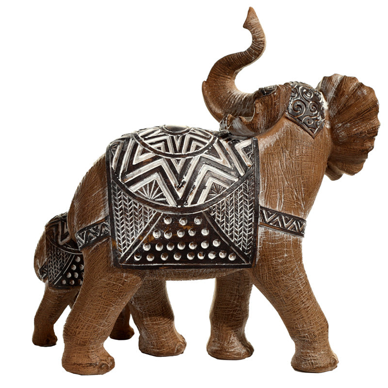 Decorative Elephant Wood Effect Figurine