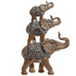 Decorative Stacked Elephant Wood Effect Figurine