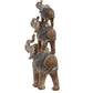 Decorative Stacked Elephant Wood Effect Figurine