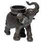 Decorative Tea Light Candle Holder - Peace of the East Wood Effect Elephant on Back