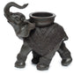 Decorative Tea Light Candle Holder - Peace of the East Wood Effect Elephant on Back