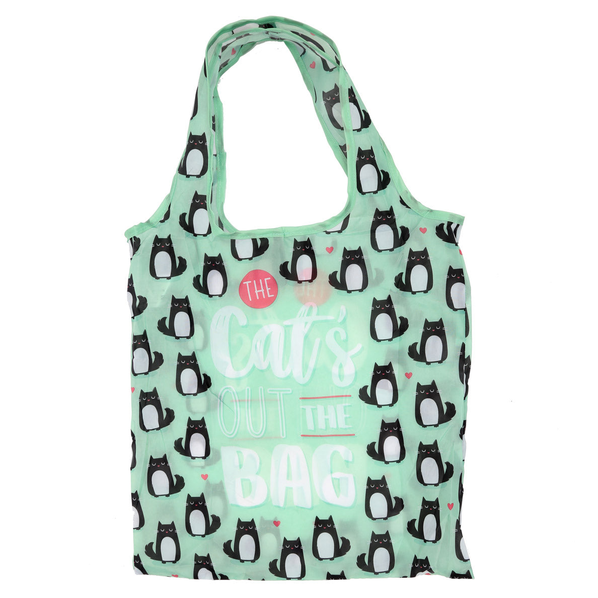 Handy Fold Up Feline Fine Cat Shopping Bag with Holder