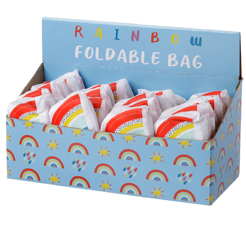 Handy Fold Up Somewhere Rainbow Shopping Bag with Holder