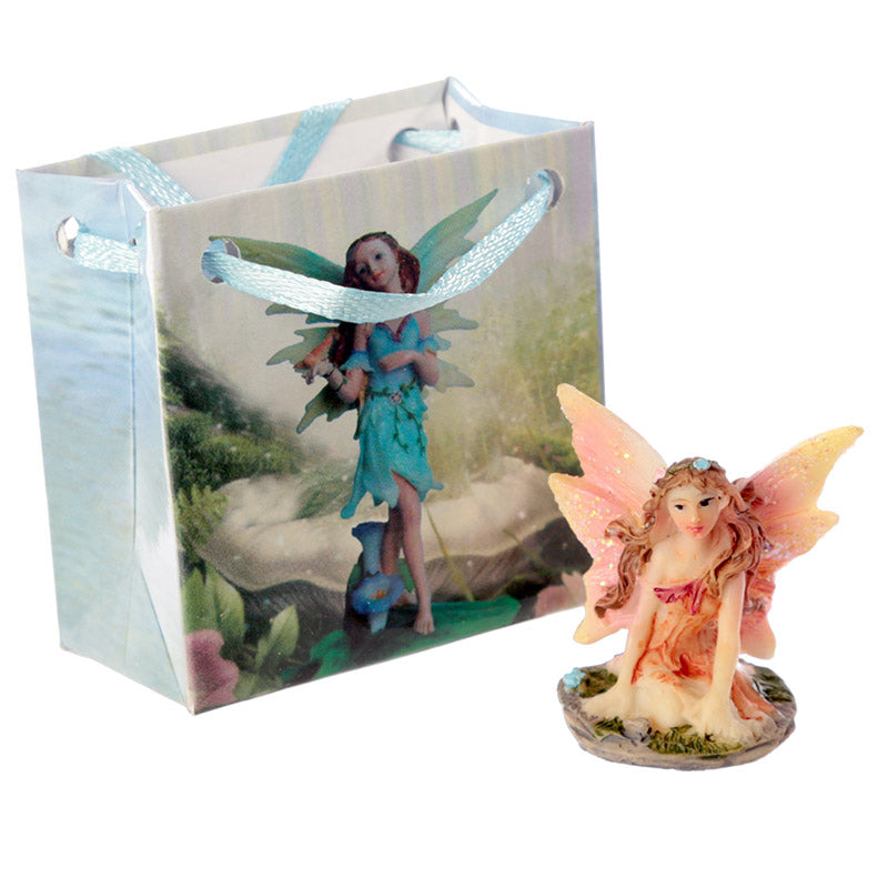 Cute Mini Flower Fairy Figurine in a Gift Bag