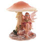 Cute Flower Fairy Sheltering Under Mushroom Figurine