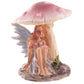 Cute Flower Fairy Sheltering Under Mushroom Figurine