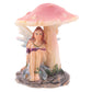 Cute Flower Fairy Sheltering Under Mushroom Figurine