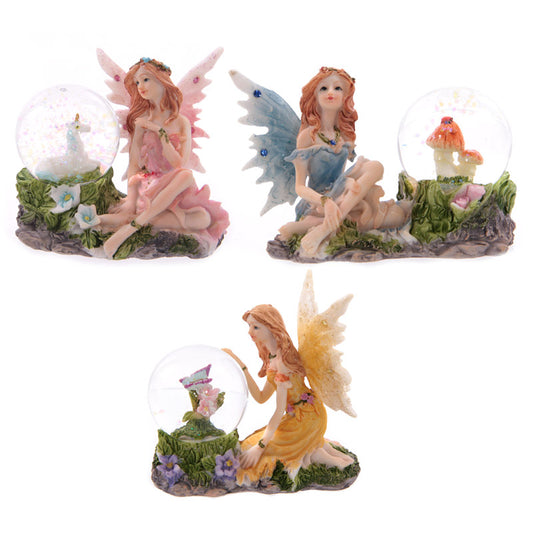 Glitter Flower Fairy Waterball Ornament