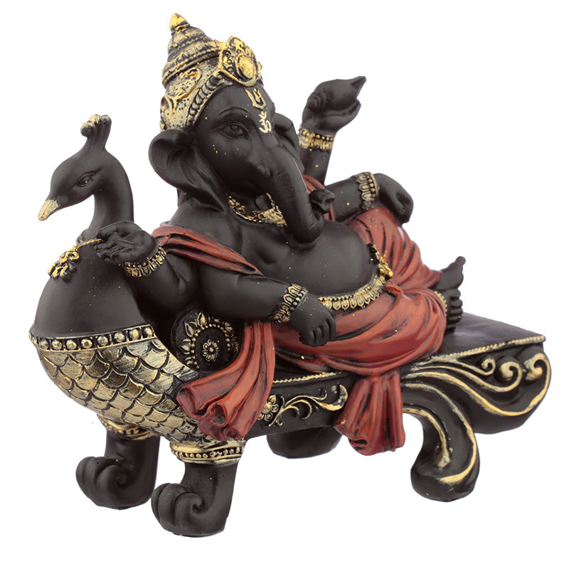 Decorative Ganesh Figurines - Peacock Bench