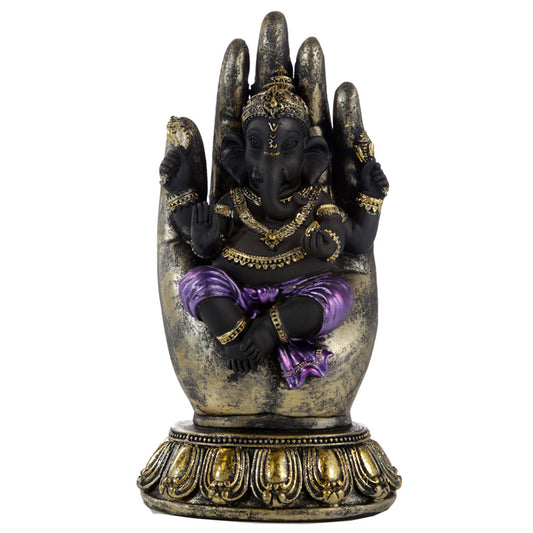 Decorative Purple, Gold  and  Black Ganesh - In Hand