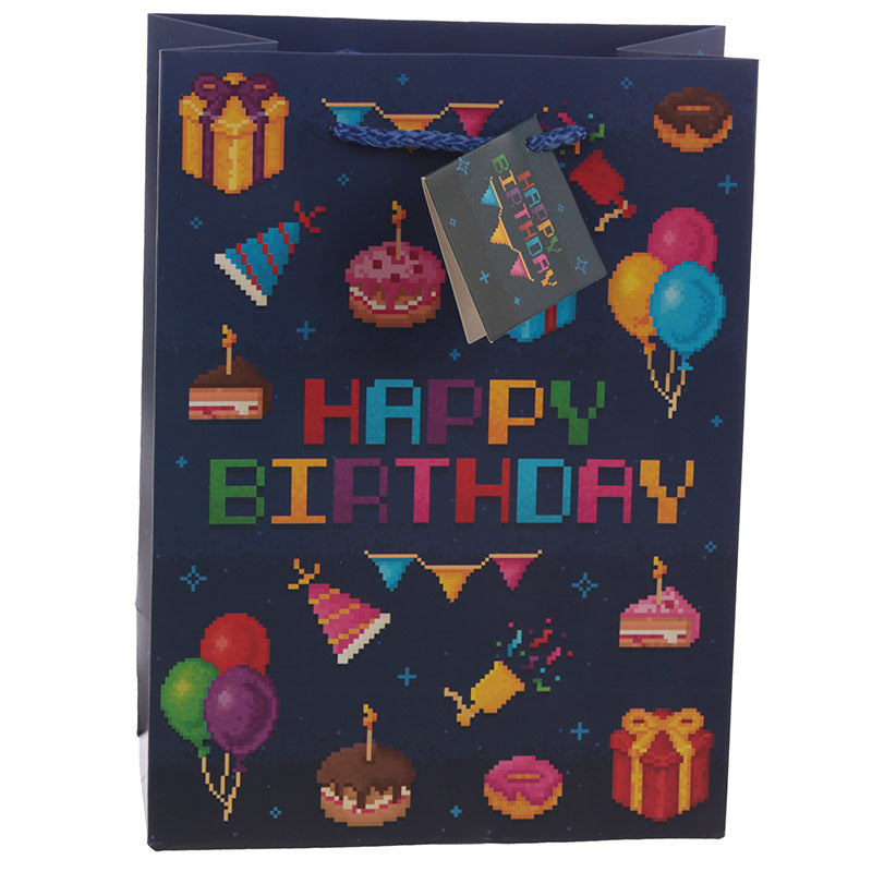 Happy Birthday Game Over Gamer Design Medium Gift Bag