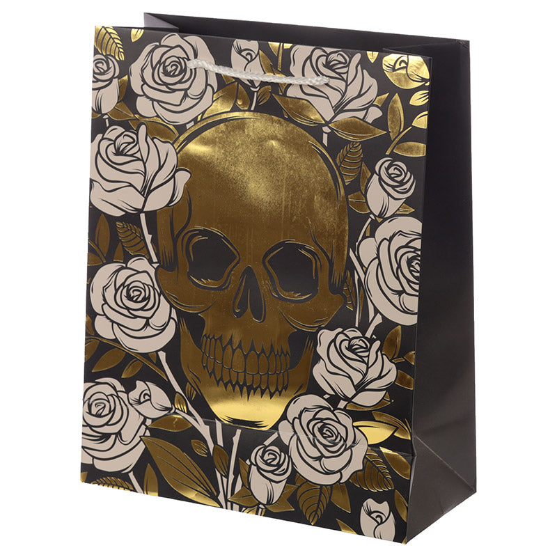 Skulls  and  Roses Metallic Large Gift Bag