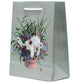 Kim Haskins Floral Cat in Plant Pot Green Gift Bag - Medium