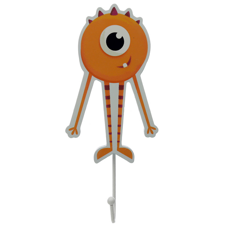 Fun Wooden Wall Hook - Orange Monster Monstarz