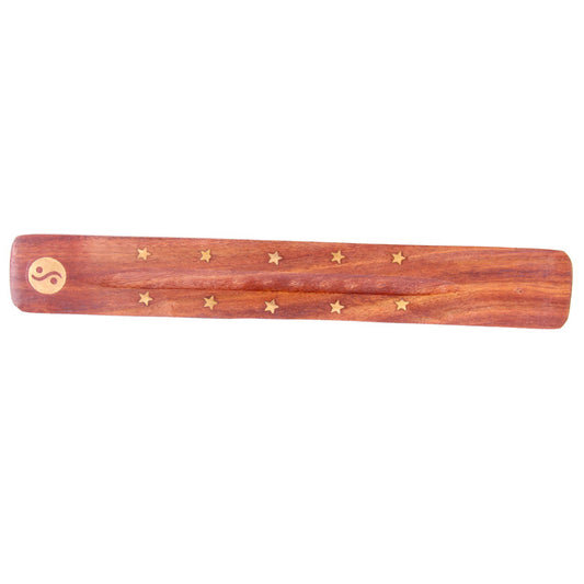 Decorative Sheesham Wood Ashcatcher with Yin Yang Symbol