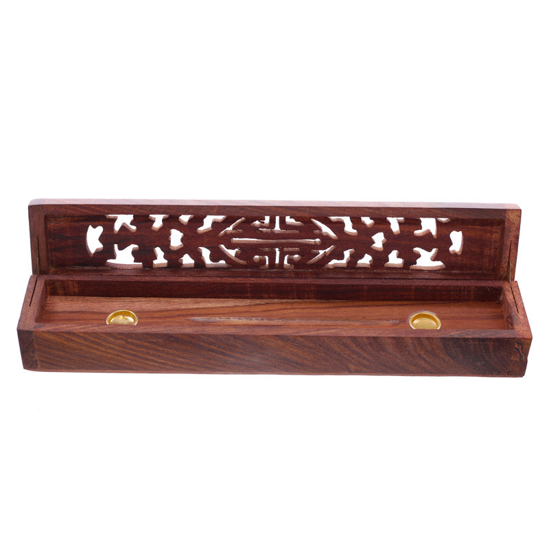 Decorative Sheesham Wood Carved Incense Box