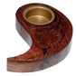 Carved Wood Round Yin Yang Tea Light Holder (Item price is for both halves)