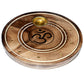 Mango Wood Round Om Ashcatcher Incense Sticks  and  Cones Burner