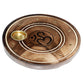 Mango Wood Round Om Ashcatcher Incense Sticks  and  Cones Burner