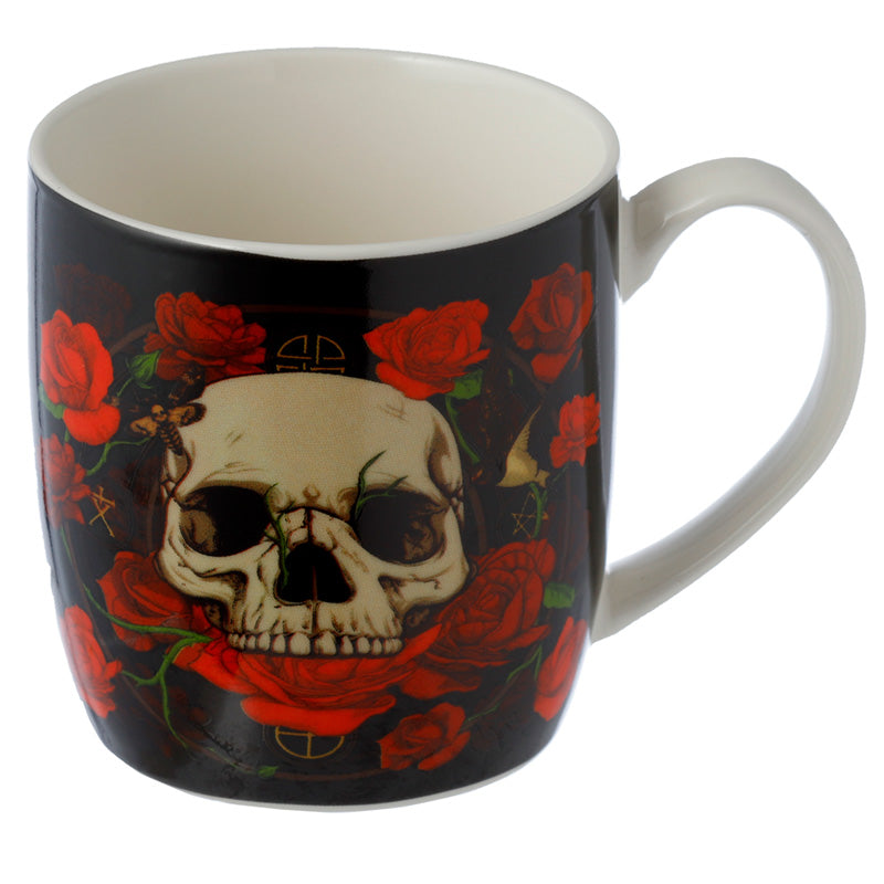 Porcelain Mug  and  Infuser Set - Skulls and Roses