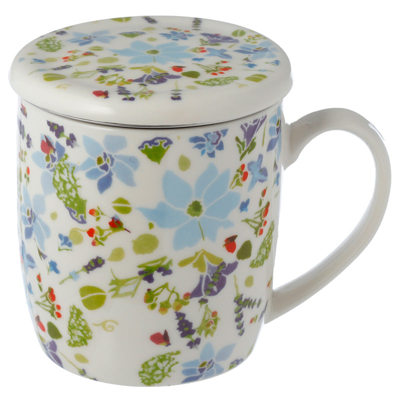 Porcelain Mug  and  Infuser Set - Julie Dodsworth Lavender Gardens