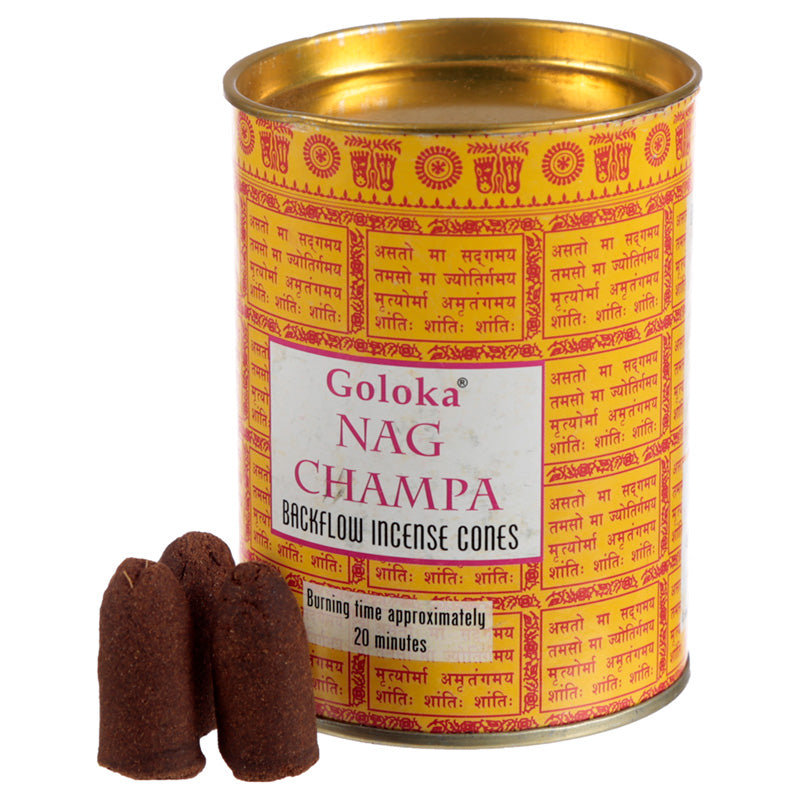 Goloka Backflow Incense Cones - Nag Champa