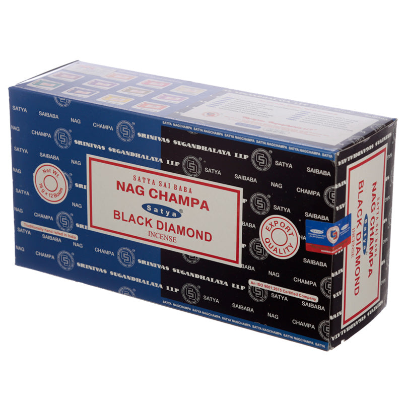 Satya Incense Sticks - Nag Champa  and  Black Diamond