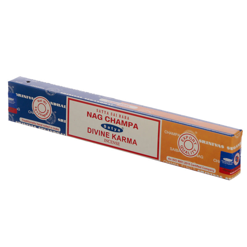 Satya Incense Sticks - Nag Champa  and  Divine Karma