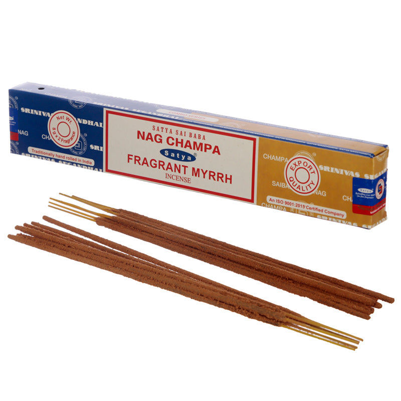 Satya Incense Sticks - Nag Champa  and  Fragrant Myrrh