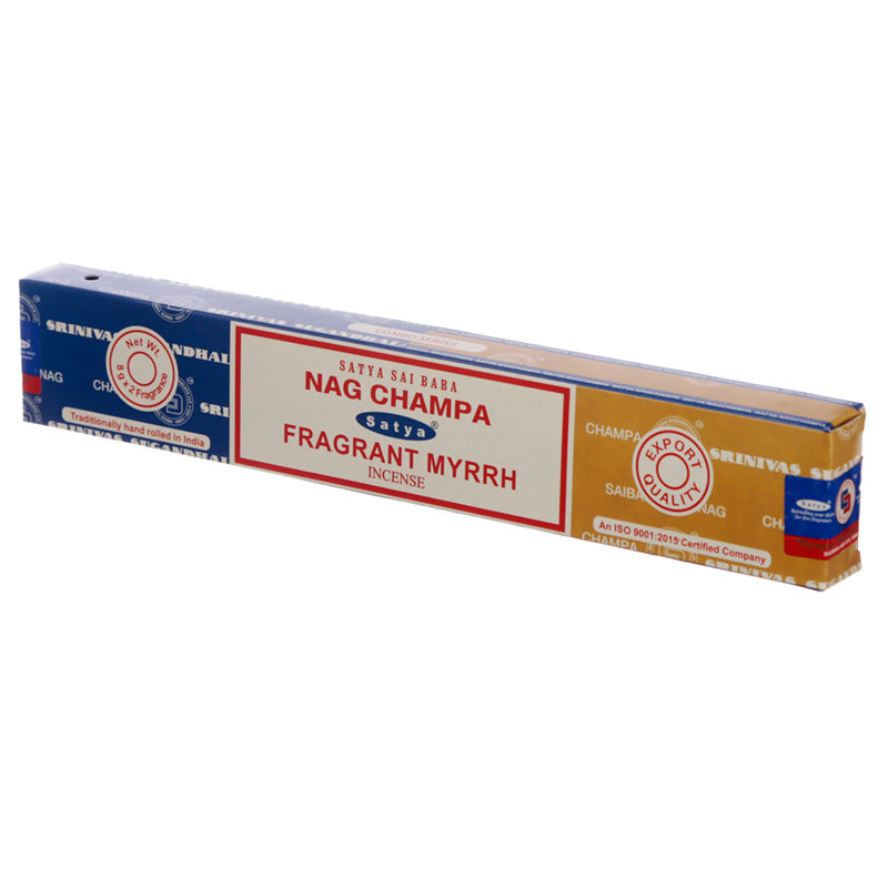 Satya Incense Sticks - Nag Champa  and  Fragrant Myrrh