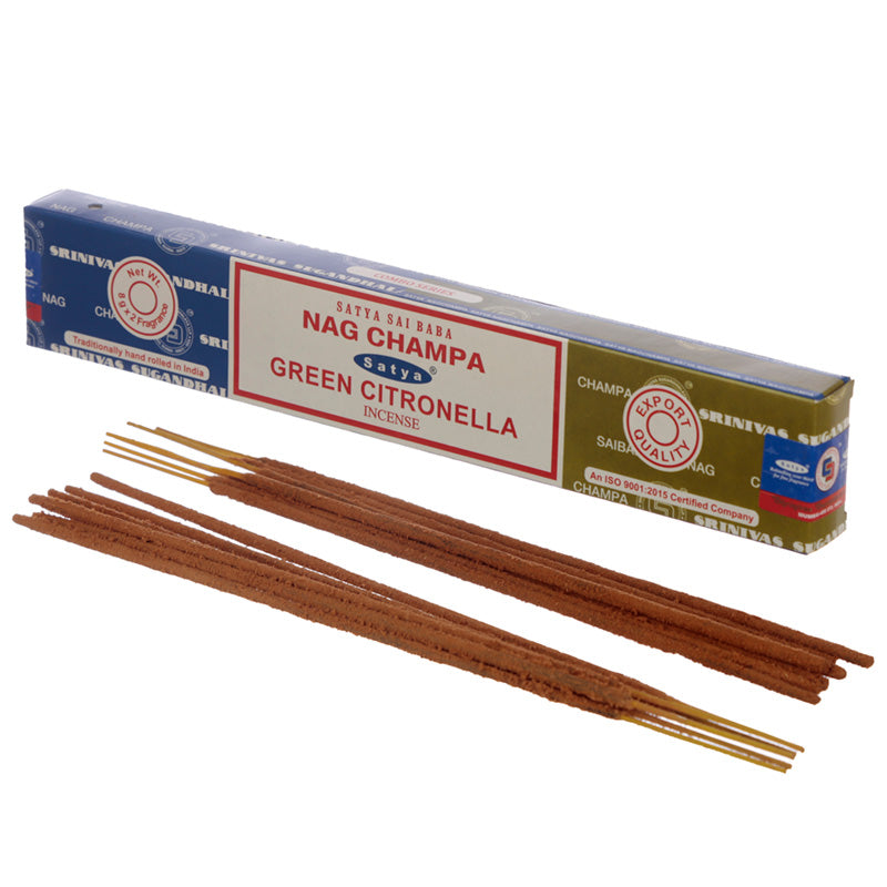 Satya Incense Sticks - Nag Champa  and  Green Citronella