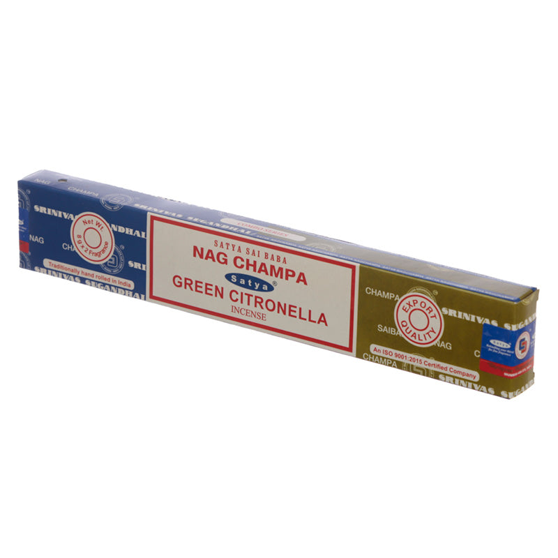 Satya Incense Sticks - Nag Champa  and  Green Citronella