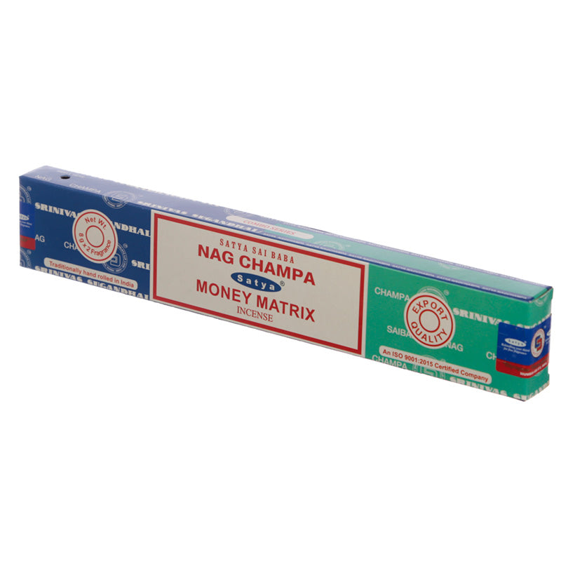 Satya Incense Sticks - Nag Champa  and  Money Matrix