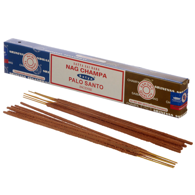 Satya Incense Sticks - Nag Champa  and  Palo Santo