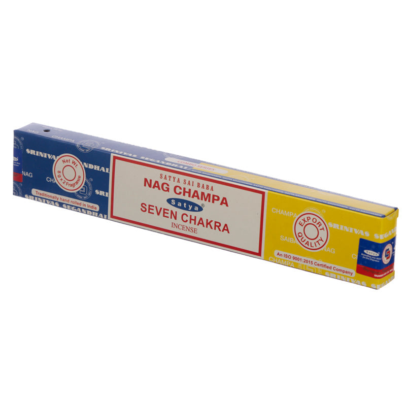 Satya Incense Sticks - Nag Champa  and  Seven Chakra