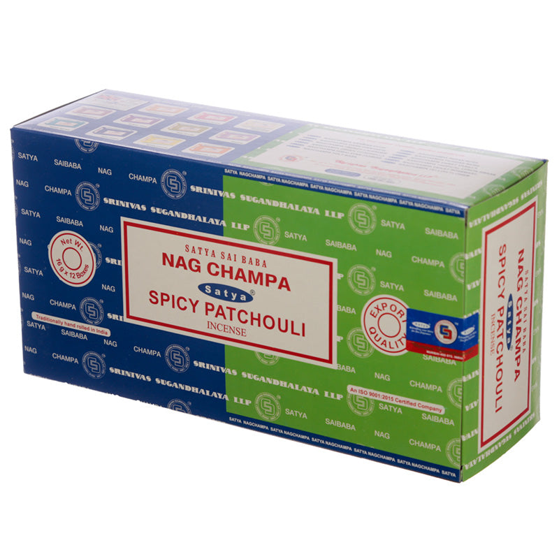 Satya Incense Sticks - Nag Champa  and  Spicy Patchouli