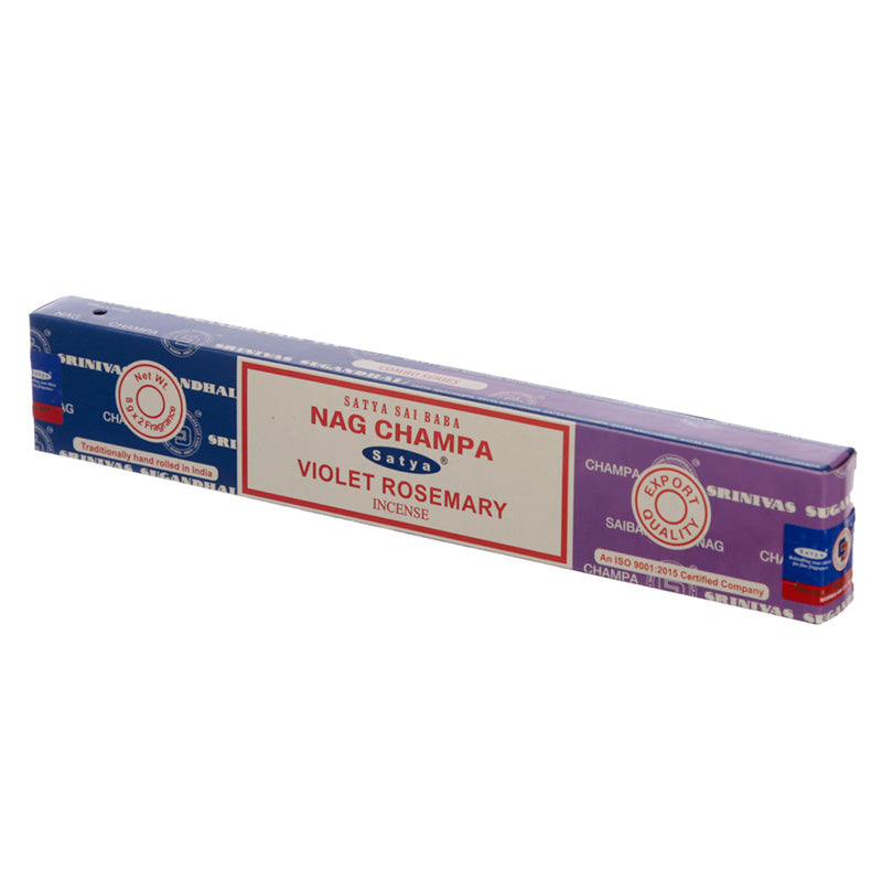 Satya Incense Sticks - Nag Champa  and  Violet Rosemary