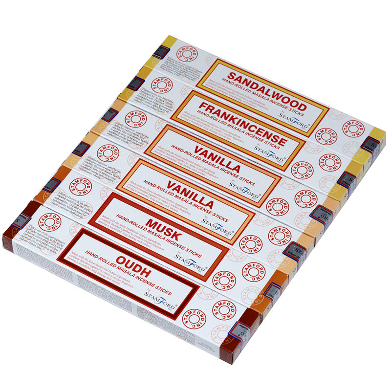 37365 Stamford Masala Incense Sticks 12 Pack Set - Stress Relief